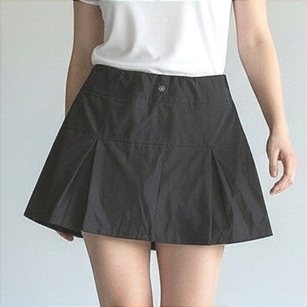 Etonic Womens Skort Sz L Black Pleated Athletic Skirt Built-in Short Tennis Golf